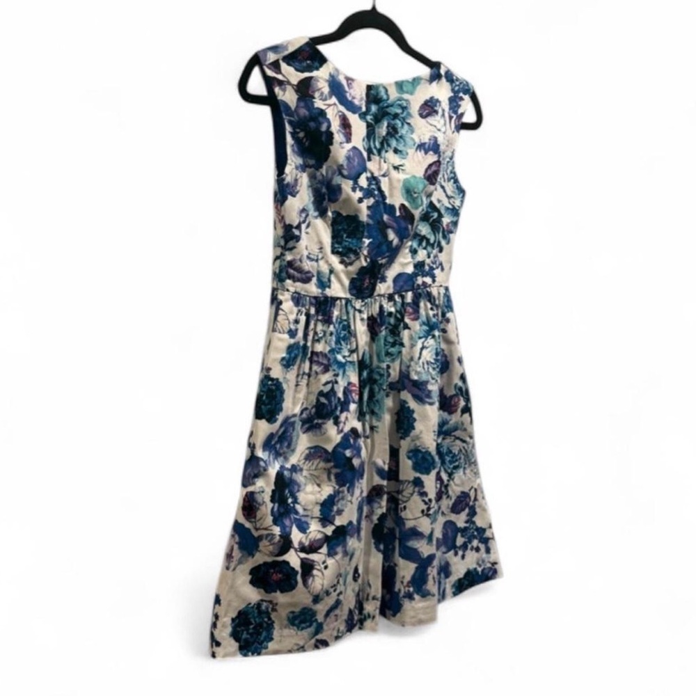 Eliza J Women's Midi Dress with Blue and Purple Floral Design - Picture 2 of 5